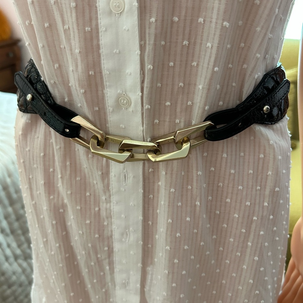 Sandro Black and Gold Chain Belt